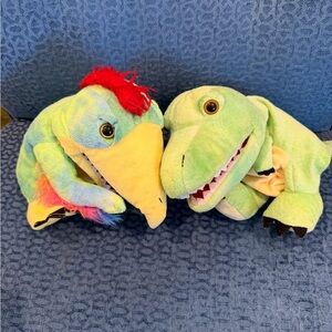 Just qunseen Plush set of Dino bird puppets.  New